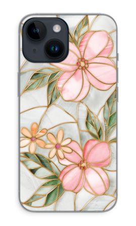 Orange stained glass flower