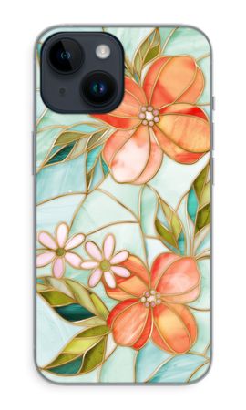 Orange stained glass flower