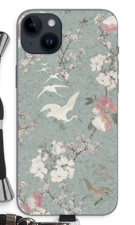 Japanese crane birds blossom