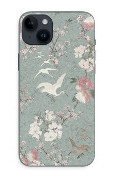 Japanese crane birds blossom