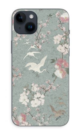 Japanese crane birds blossom