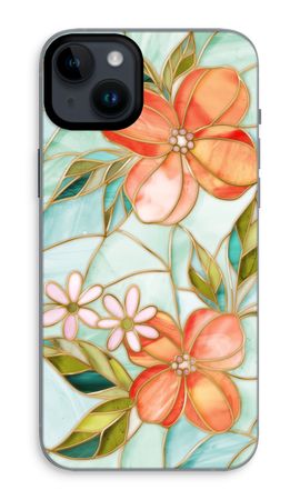 Orange stained glass flower