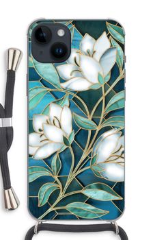 Blue stained glass flowers