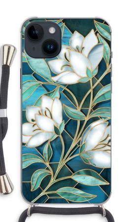 Blue stained glass flowers