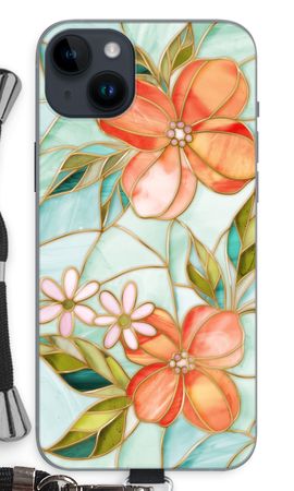 Orange stained glass flower