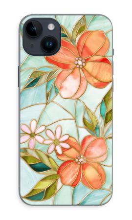 Orange stained glass flower