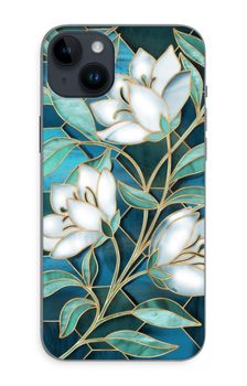 Blue stained glass flowers