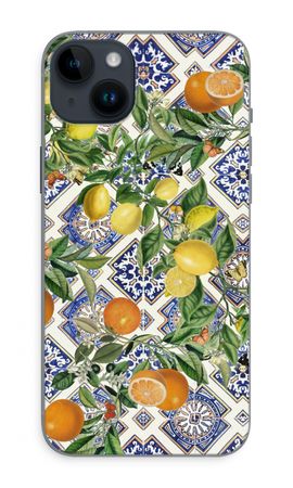 Blue tiles, lemons and oranges