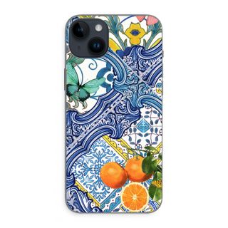 Blue tiles and oranges