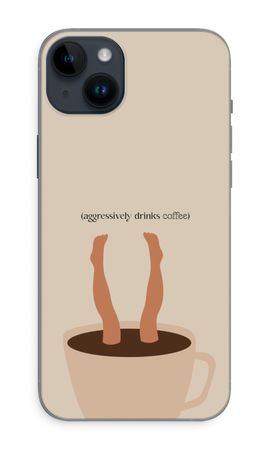 Aggressively drinks coffee