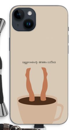 Aggressively drinks coffee