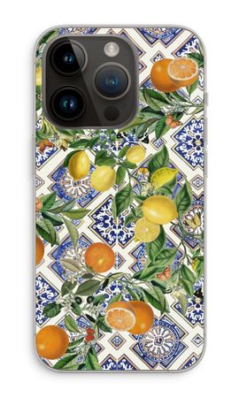 Blue tiles, lemons and oranges