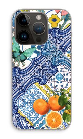 Blue tiles and oranges