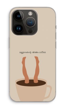 Aggressively drinks coffee