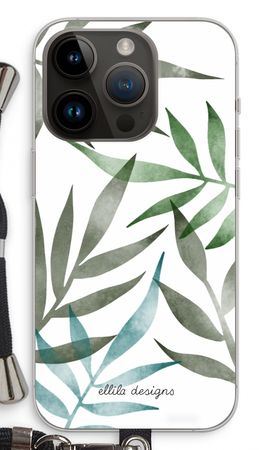 Tropical watercolor leaves