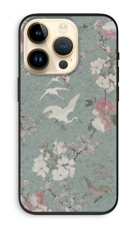 Japanese crane birds blossom