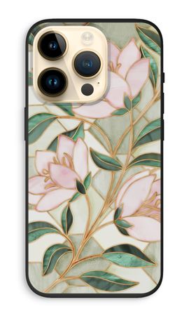 Orange stained glass flower