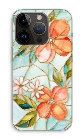 Orange stained glass flower