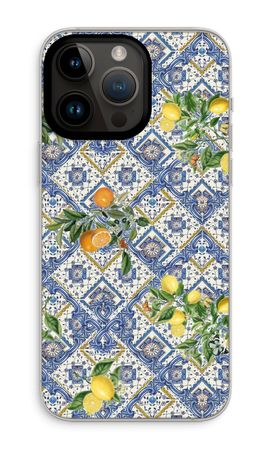 Blue tiles, lemons and oranges - small