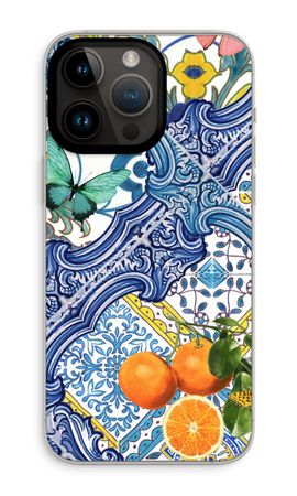 Blue tiles and oranges