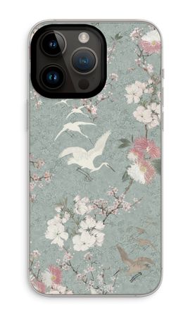 Japanese crane birds blossom