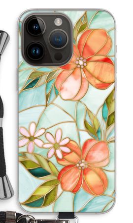 Orange stained glass flower