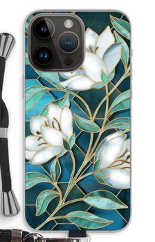 Blue stained glass flowers