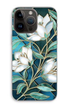 Blue stained glass flowers