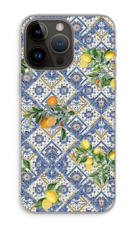 Blue tiles, lemons and oranges - small