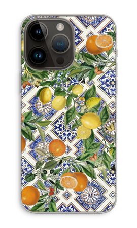 Blue tiles, lemons and oranges