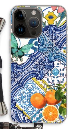 Blue tiles and oranges