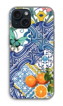 Blue tiles and oranges