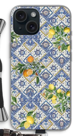 Blue tiles, lemons and oranges - small