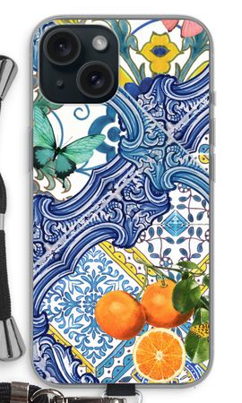 Blue tiles and oranges