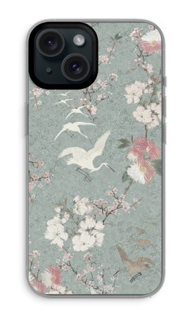 Japanese crane birds blossom