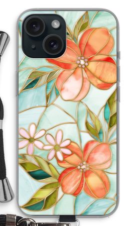 Orange stained glass flower