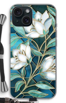 Blue stained glass flowers