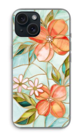 Orange stained glass flower