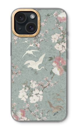 Japanese crane birds blossom