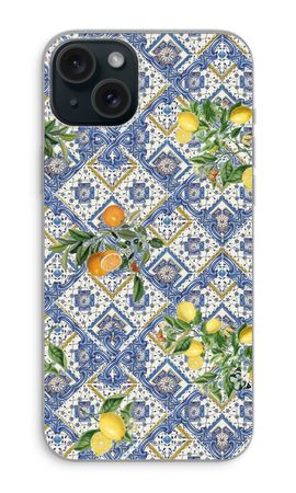 Blue tiles, lemons and oranges - small