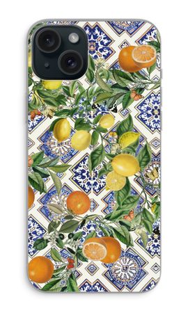 Blue tiles, lemons and oranges