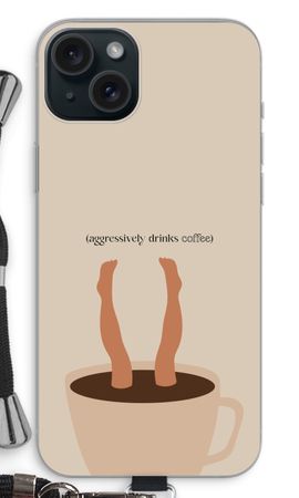 Aggressively drinks coffee