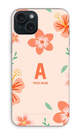 Tropical Pink Flowers Monogram