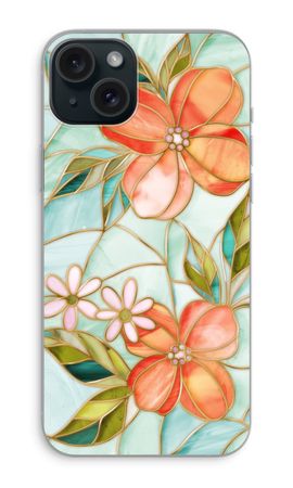 Orange stained glass flower