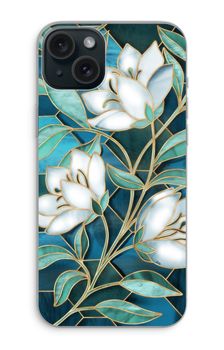 Blue stained glass flowers