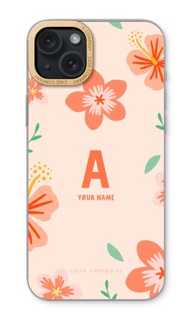 Tropical Pink Flowers Monogram