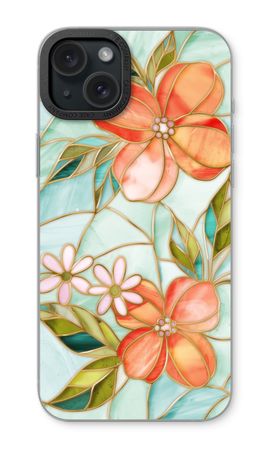 Orange stained glass flower