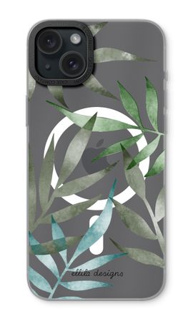 Tropical watercolor leaves