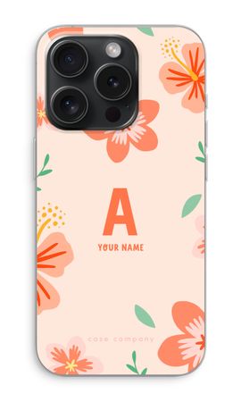 Tropical Pink Flowers Monogram