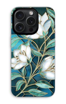 Blue stained glass flowers